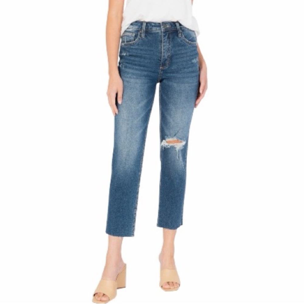 KUT from the Kloth Rachael High Rise Mom Jeans Distressed Crop | Size 6 | NWOT - Picture 9 of 10